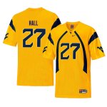 Men's West Virginia Mountaineers NCAA #27 Kwincy Hall Yellow Authentic Nike Throwback Stitched College Football Jersey XX15T54OT